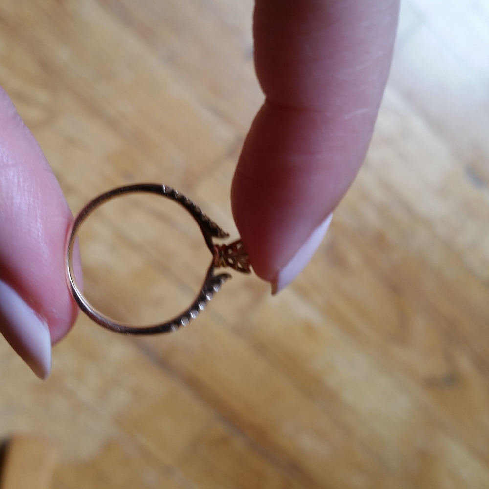 18k Rose Gold Diamond Engagement Ring .333c - Picture 5 of 12